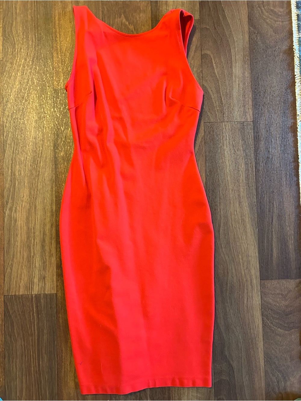 Lulu's Vibrant Red Sleeveless Midi Sheath Dress
